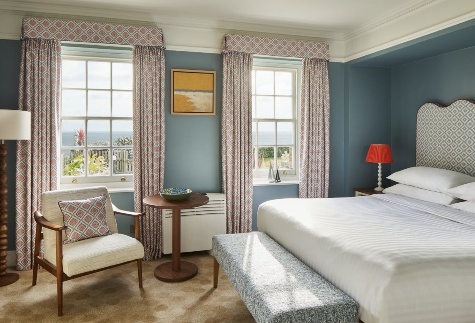 Bournemouth Highcliff Marriott Hotel bedroom with sea view