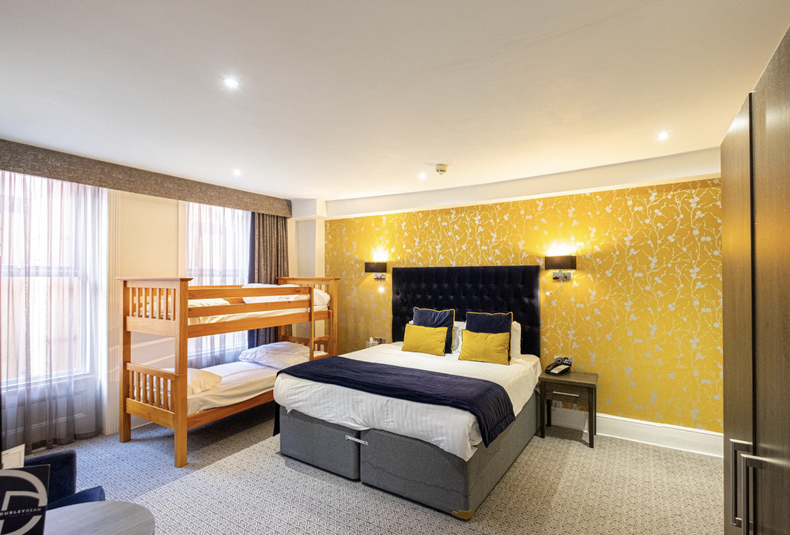 Durley Dean Hotel family room with bunk beds