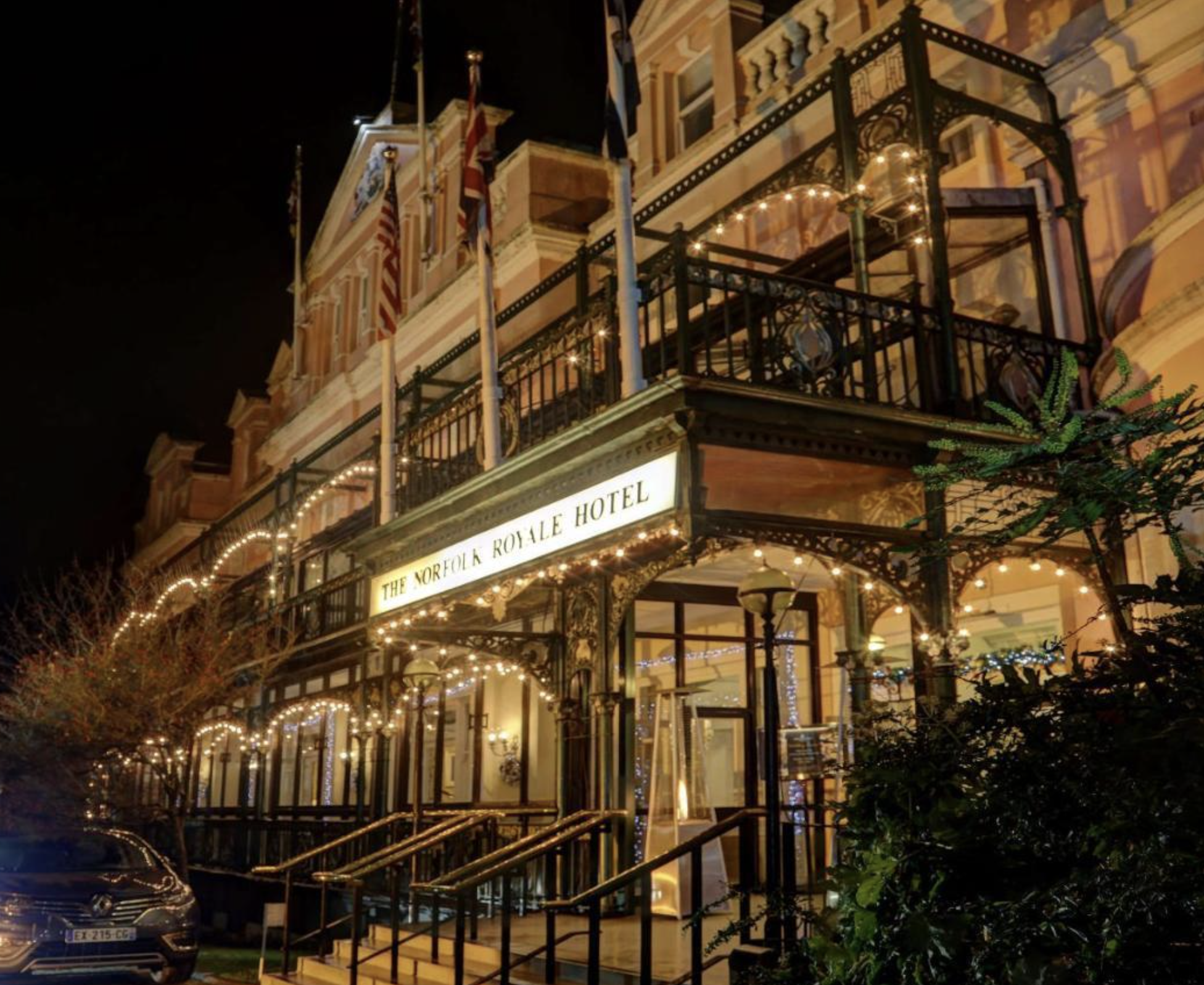 Norfolk Royale Hotel Bournemouth exterior at night